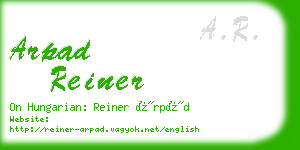 arpad reiner business card